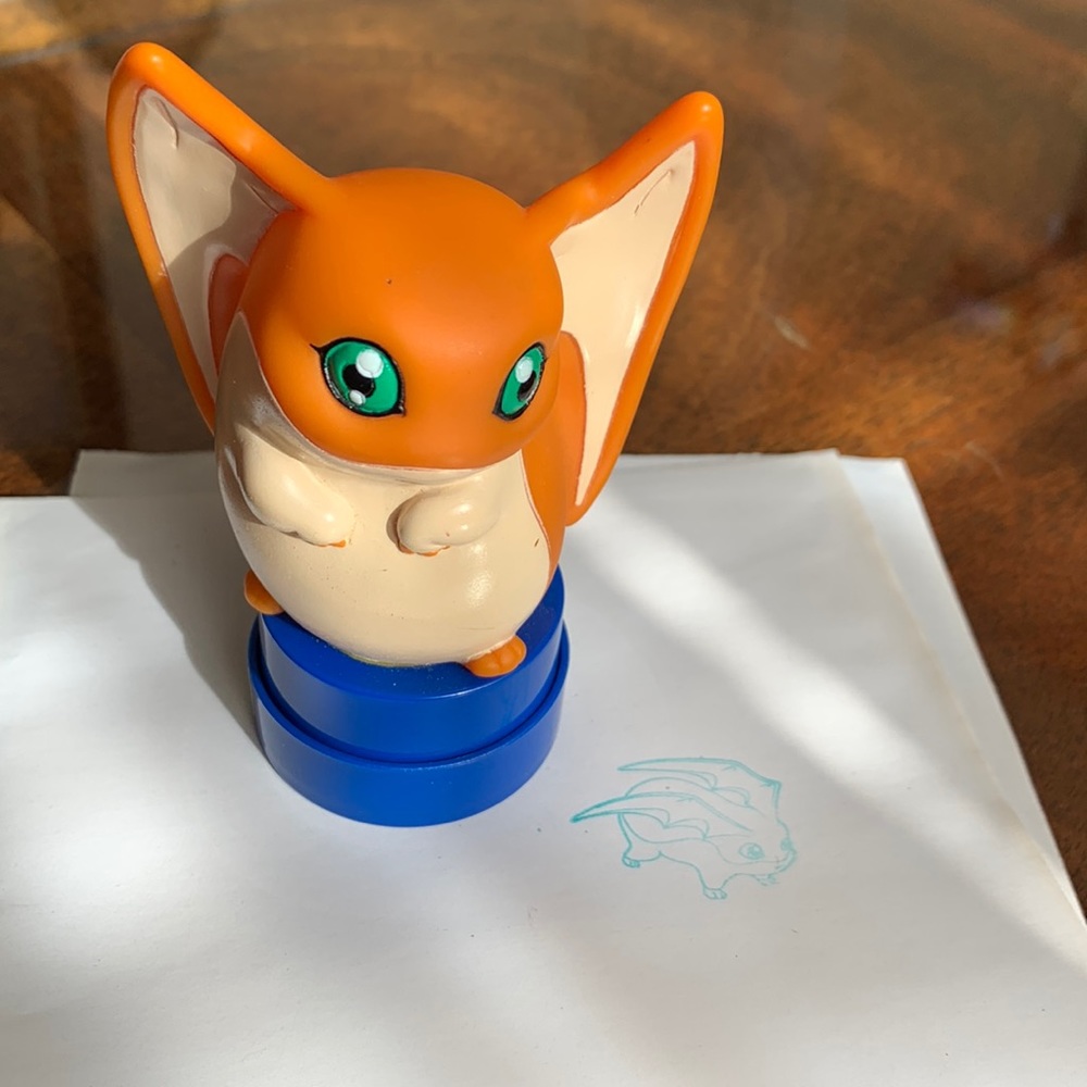 Digimon Ink Stamper Patamon character Stamp collectible character Vintage